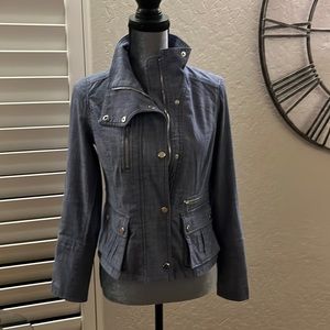 White House Black Market light blue denim jacket